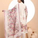 Pink Fusion With White-Tassel Work Malchanderi 3 Pcs Kurta Set