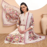 Pink Fusion With White-Tassel Work Malchanderi 3 Pcs Kurta Set