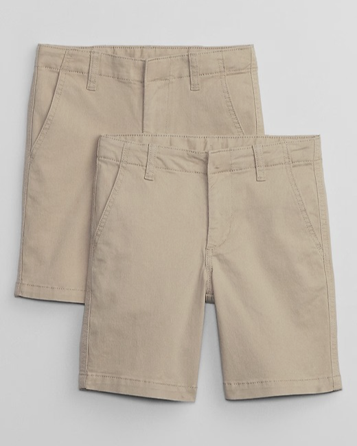 Cream Shorts in stretch cotton