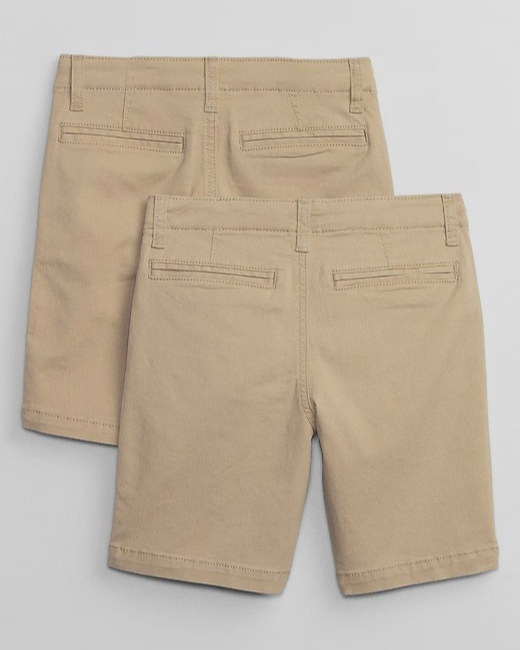 Cream Shorts in stretch cotton