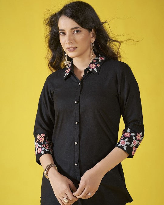 Black 2 Pcs Co-ord Set