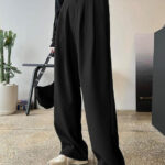 Black Straight Fit Tailored Pants